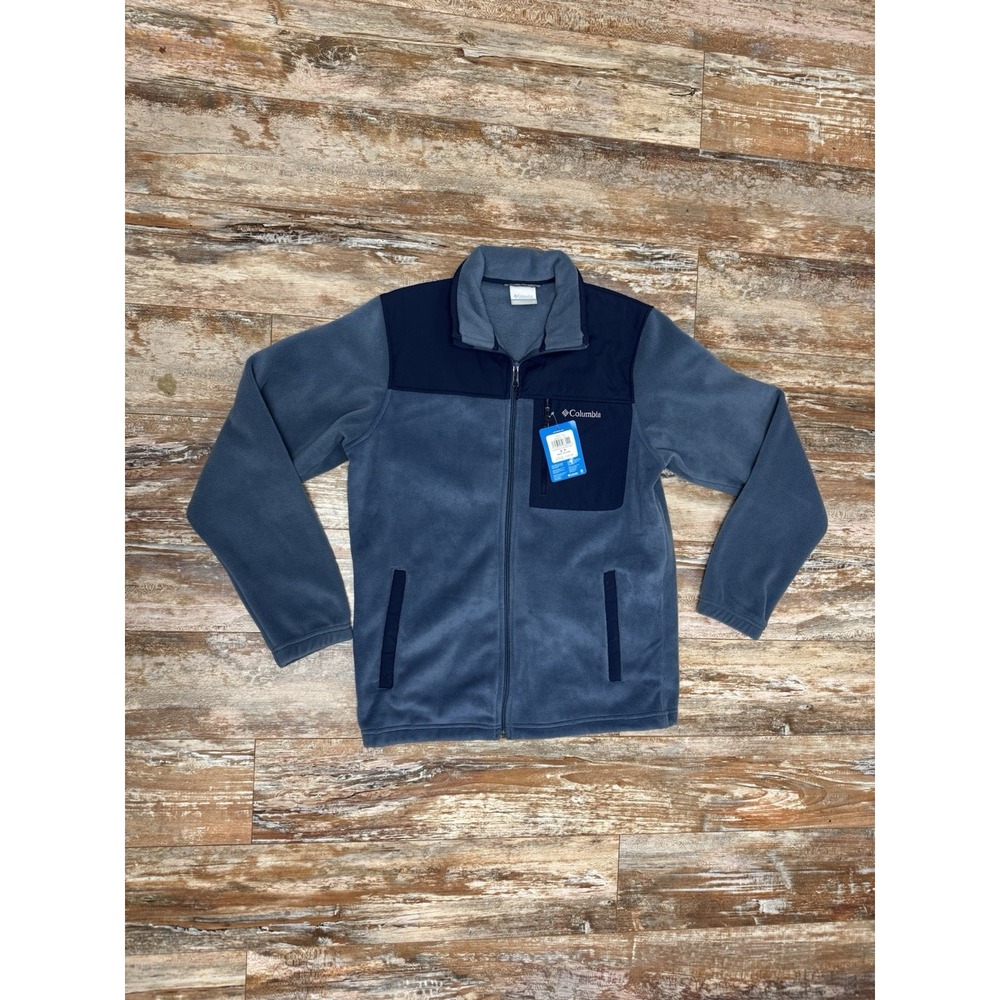 Mens Columbia Blue Fleece Full Zip Jacket Size Small New With Tags